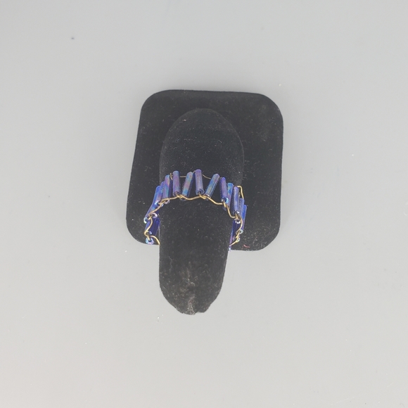 Purple Beaded Handmade Ring - Picture 8 of 9